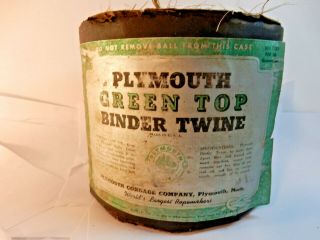 Antique Binder Twine Plymouth Green Top Made In Usa