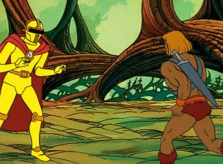 He - Man/she - Ra Masters Of The Universe Animation Art He - Man And Aremesh Cel