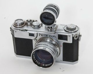 Nikon S2 Vintage Rangefinder Camera w/ 50mm F 1.  4 Nippon Kogaku Nikkor S - C Lens 2