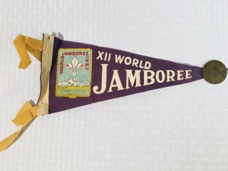 Vintage 1967 Boy Scout World Jamboree Patch Pennant & Coin Idaho Bsa