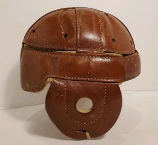 Vintage C.  1920 Thos E Wilson Model 84 Dog Ear Style Leather Football Helmet