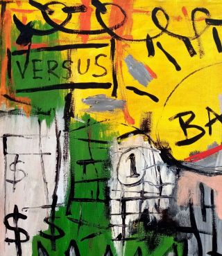 GREAT PAINTING BY JEAN - MICHEL BASQUIAT 1982 ACRYLIC ON CANVAS 2