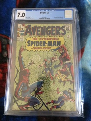 The Avengers 11 Marvel 1964 Cgc 7.  0 Early Spider - Man Story Lee Key Issue
