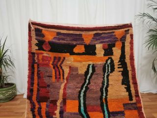Vintage Moroccan Handmade Wool Rug 4 ' 1 