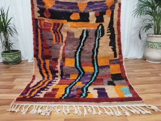 Vintage Moroccan Handmade Wool Rug 4 ' 1 