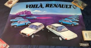 Vintage Amc Renault Dealer Showroom Poster Voilá American Motors Le Car R5 Turbo
