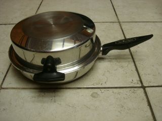 Extremely Rare American Queen 18/8 3 - Ply 11.  25 " X2.  5 " Skillet W/dome Lid