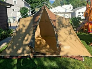Vintage Wenzel 9 X 12 Canvas Cabin Tent Complete With Stakes & Instructions