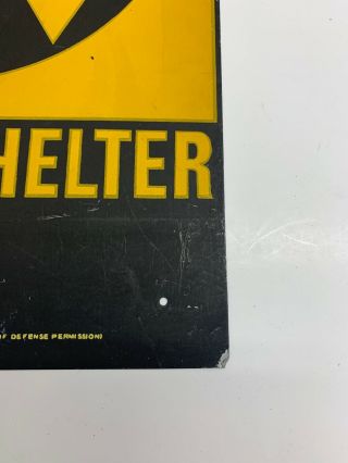 14x10 Reflective Metal Nuclear Fallout Shelter Sign US Army DOD FS2 Org 2