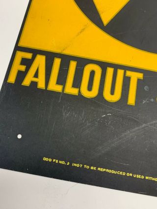 14x10 Reflective Metal Nuclear Fallout Shelter Sign US Army DOD FS2 Org 3