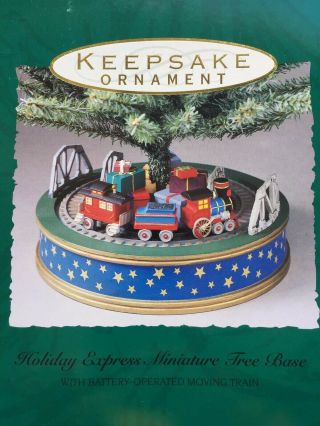 1993 Hallmark Holiday Express Miniature Tree Base W/battery Operated Train Nib