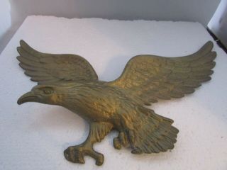 Vintage Flying Eagle Solid Brass Wall Hanging Wall Decor Plaque 18 " Wingspan
