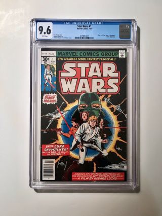 Star Wars Number 1 Comic Book 1977 First Print Cgc White Pages 9.  6.  Just Came