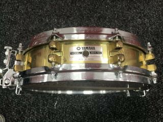 Yamaha “seamless” Vintage Brass 3.  5”x 14”snare Drum Sd493