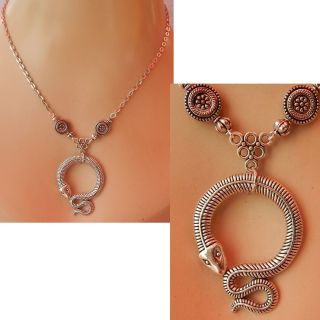 Snake Necklace Silver Pendant Jewelry Handmade Women Chain Fashion