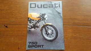 Ducati 750 Sport Motorcycle Sales Brochure Vintage Motor Bike