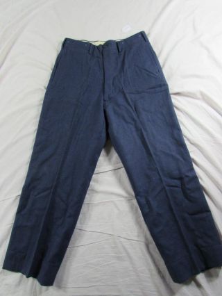 Vtg 50s 1957 Us Air Force 18 Oz Wool Trousers Pants Blue Serge Uniform 32x29