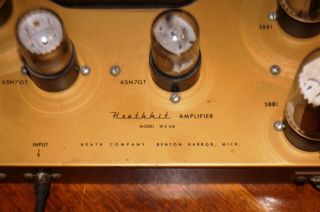 Vintage Heathkit W4 - AM High Fidelity Tube Amplifier Mono Gold Amp Perfect Shape 2