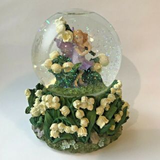 Twinkle Sankyo Musical Spinning Snow Globe Flowers Fairy Plays Memory From Cats
