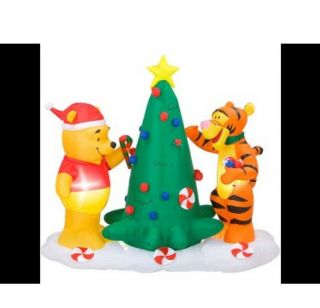 Gemmy Pooh Tigger Christmas Tree Inflatable Very Rare