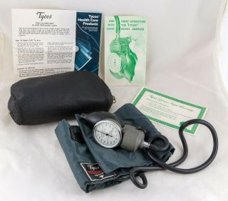 Welch Allen Tycos Sphygmomanometer Blood Pressure Cuff W/ Leather Case Jewel Mov