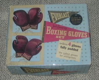 Everlast Jack Dempsey Boxing Gloves Set Vintage Boxed 4 Gloves 1103 Youth