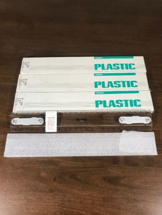 (3) Vemco P - 34 12” Plastic Clear Drafting Machine Scale Ruler Vintage