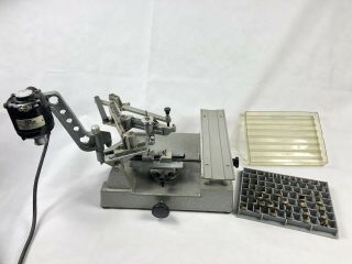 Vintage Hermes Engravograph Engraving Machine Gm,  With Motor And Templates