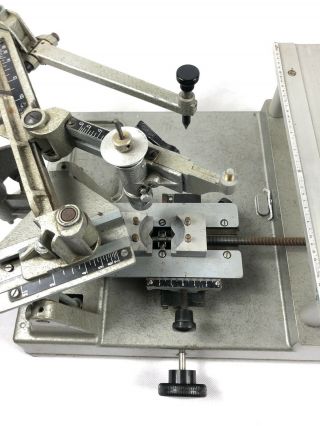 Vintage Hermes Engravograph Engraving Machine Gm,  With Motor And Templates 3