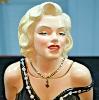 2006 Marilyn Monroe Norma Jean Bust Vandor Black Dress Cookie Jar Retired Euc
