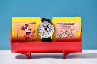Bradley Mickey Mouse " Pie Eye " Hand Winding Wrist Watch Swiss Made