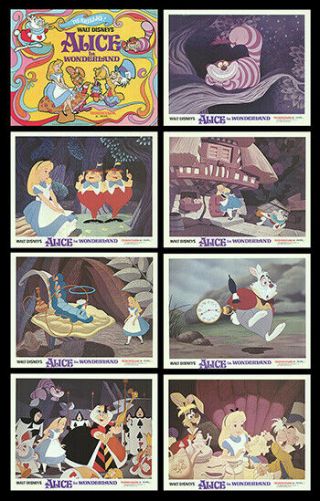 Alice In Wonderland Lobby Card Set Disney 11x14 Movie Posters