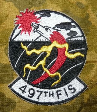 Vietnam War Era Usaf 497th Fighter Interceptor Squadron Fis Embroidered Patch