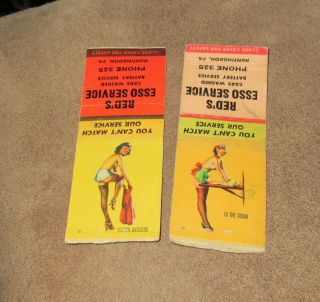2 Vintage Matchbook Covers - Huntingdon Pa - Red 