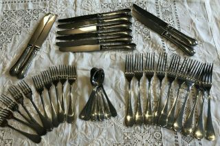 40 Pc Service For 10 Christofle France Berry Stainless Flatware Set