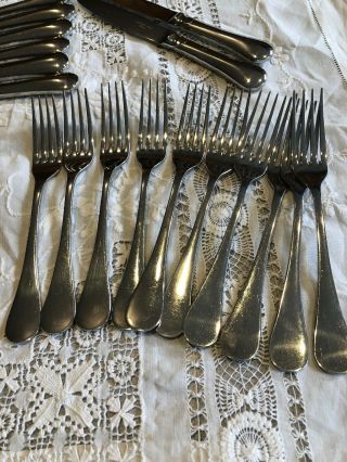 40 Pc Service for 10 Christofle France Berry Stainless Flatware Set 3