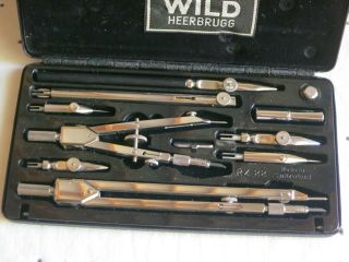 Vintage Wild Heerbrugg Drafting Drawing Instruments Set RZ 22 Swiss Made 2