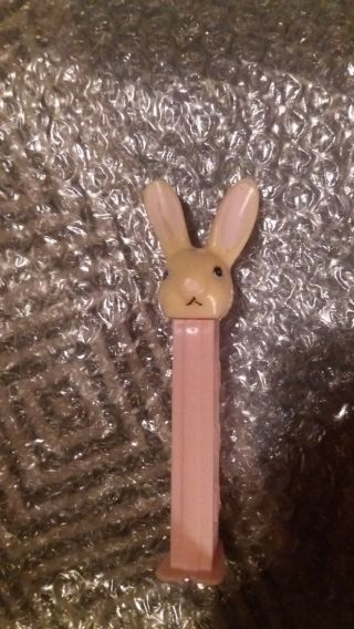 Pez Vintage Easter Bunny Yellow Head,  Pink Body With Feet