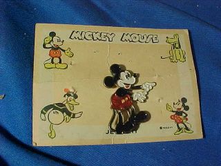 Moc 1930s Mickey Mouse Jewelry Enameled Pin