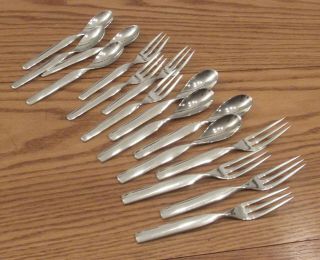 16 Sasaki Ward Bennett Double Helix Forks/spoons Flatware Stainless Steel