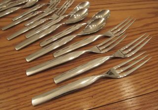 16 Sasaki Ward Bennett Double Helix forks/spoons flatware stainless steel 2