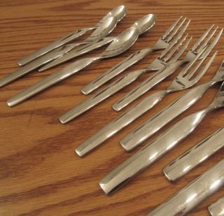 16 Sasaki Ward Bennett Double Helix forks/spoons flatware stainless steel 3