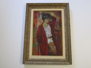 PIERRE DINER PAINTING SIGNED FRENCH SCHOOL OF PARIS PORTRAIT YOUNG WOMAN MODEL 2