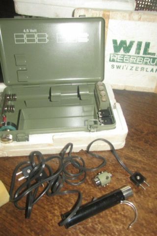 Wild Heerbrugg T2 Theodolite Battery Box W/hand Lamp Box