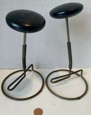 Vintage Store Display Hat Stands.  Table Or Wall.  Solid And Pretty Wood And Wire