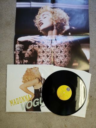 Madonna Vogue 12’ Record With Poster Strike A Pose Dub