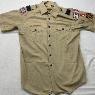 Boy Scouts Of America Bsa Mens Size Large Short Sleeve Shirt Made In Usa