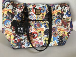 Disney Dooney & Bourke Mickey Mouse Through The Years Tote Purse W/tag