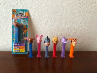 Pez Winnie The Pooh Dispensers.  Set Of 6 Loose.  Blister No Longer Available