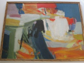 Large Simirenko Painting Abstract California Modernism Expressionism 1950 
